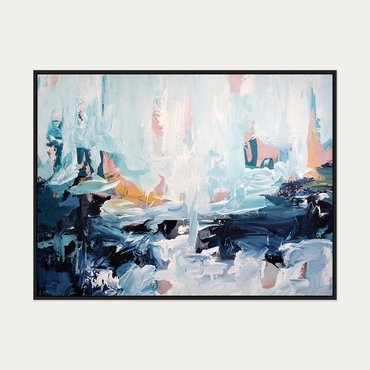 Abstract 443 Canvas Art — 90 x 120 cm — Black Frame