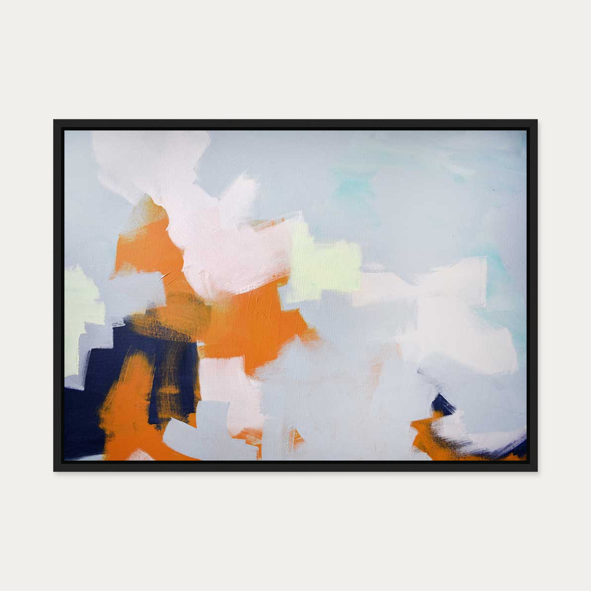 Abstract Clouds Canvas Art — 50 x 70 cm — Black Frame