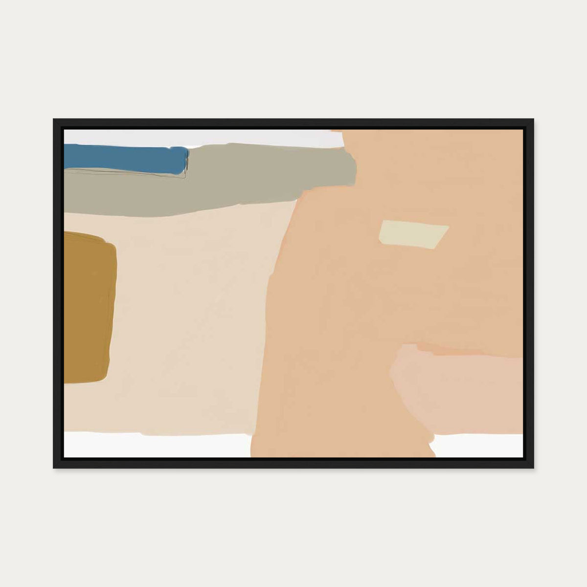 Minimal Abstract Shapes Canvas Art — 50 x 70 cm — Black Frame