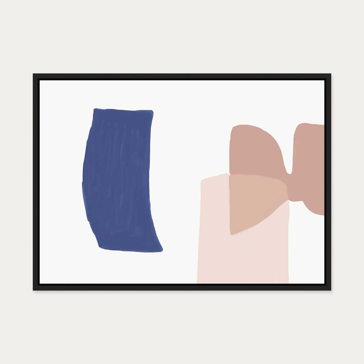Soft Colours Abstract Canvas Art — 50 x 70 cm — Black Frame