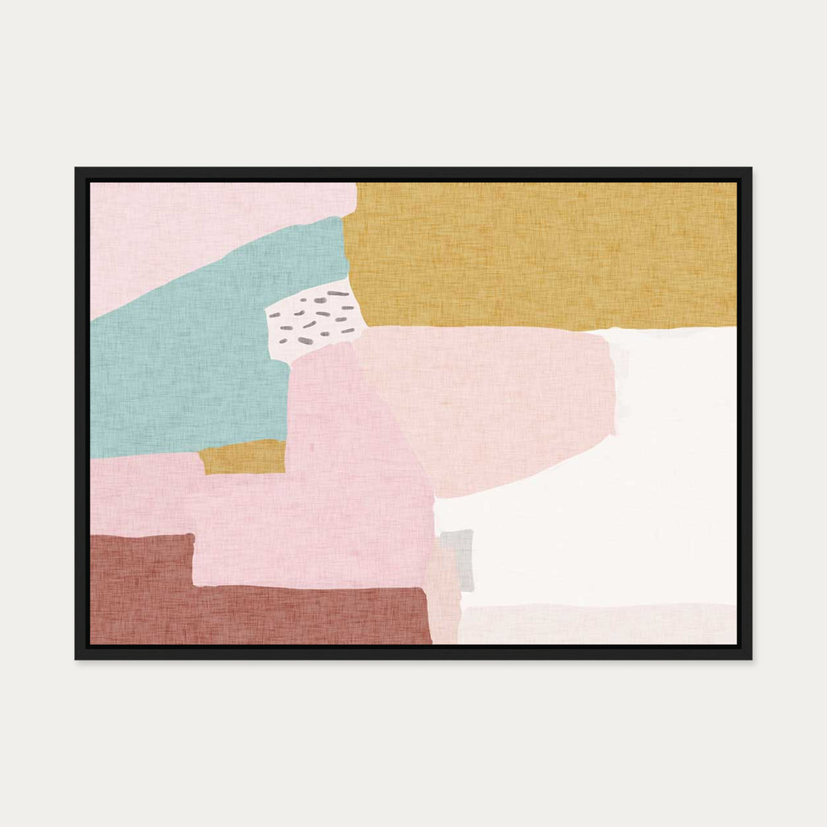 Vintage Abstract Canvas Art — 50 x 70 cm — Black Frame