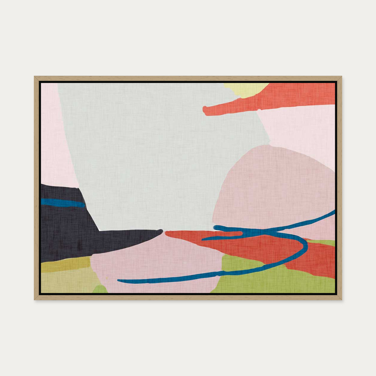 Abstract Jungle Canvas Art — 50 x 70 cm — Oak Frame