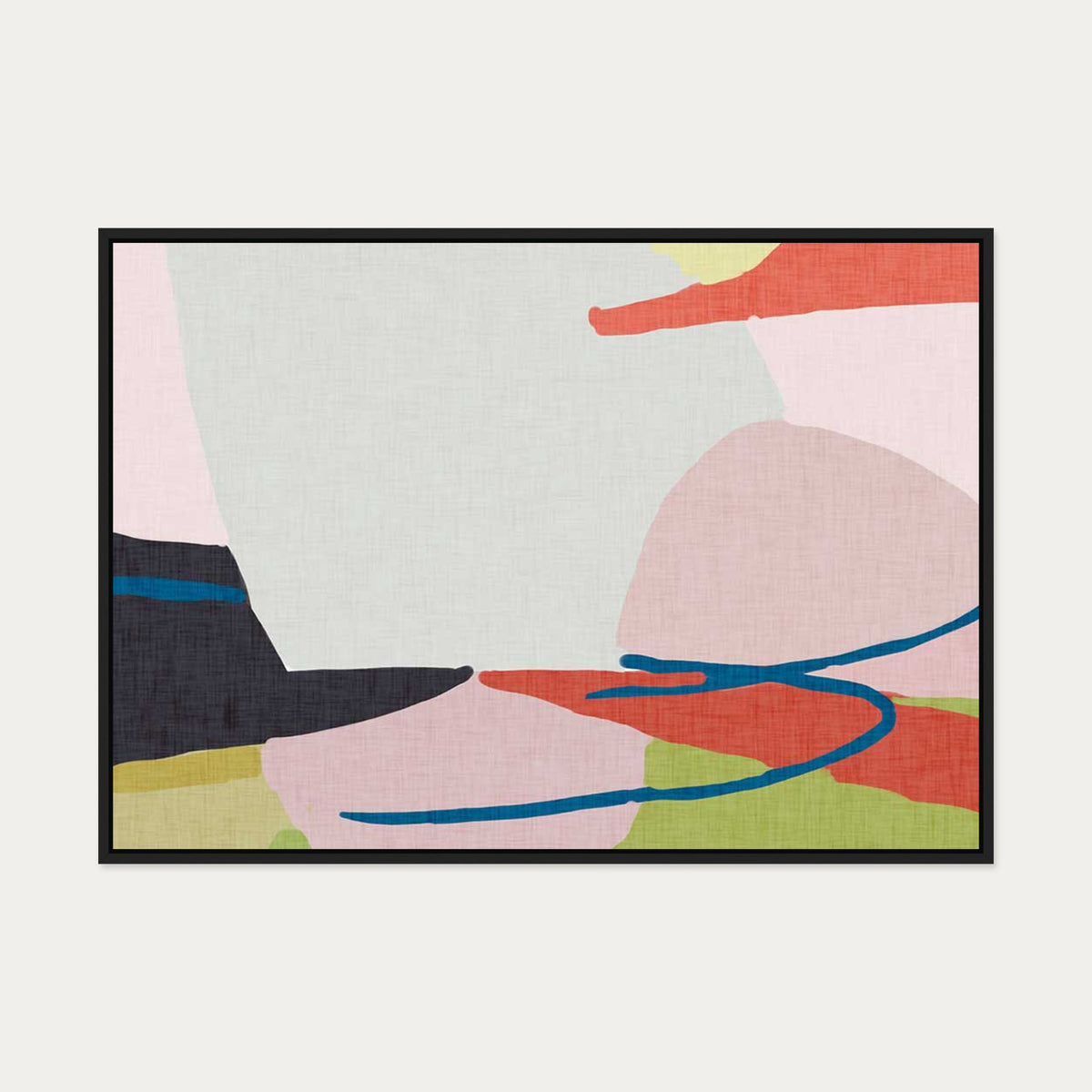 Abstract Jungle Canvas Art — 70 x 100 cm — Black Frame