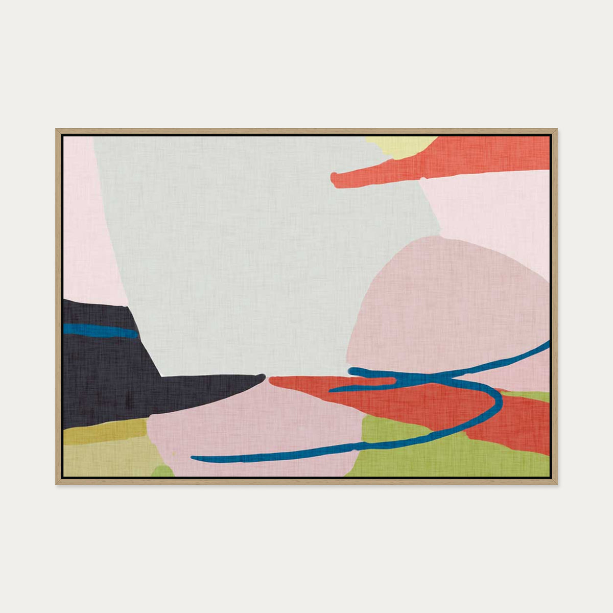 Abstract Jungle Canvas Art — 70 x 100 cm — Oak Frame