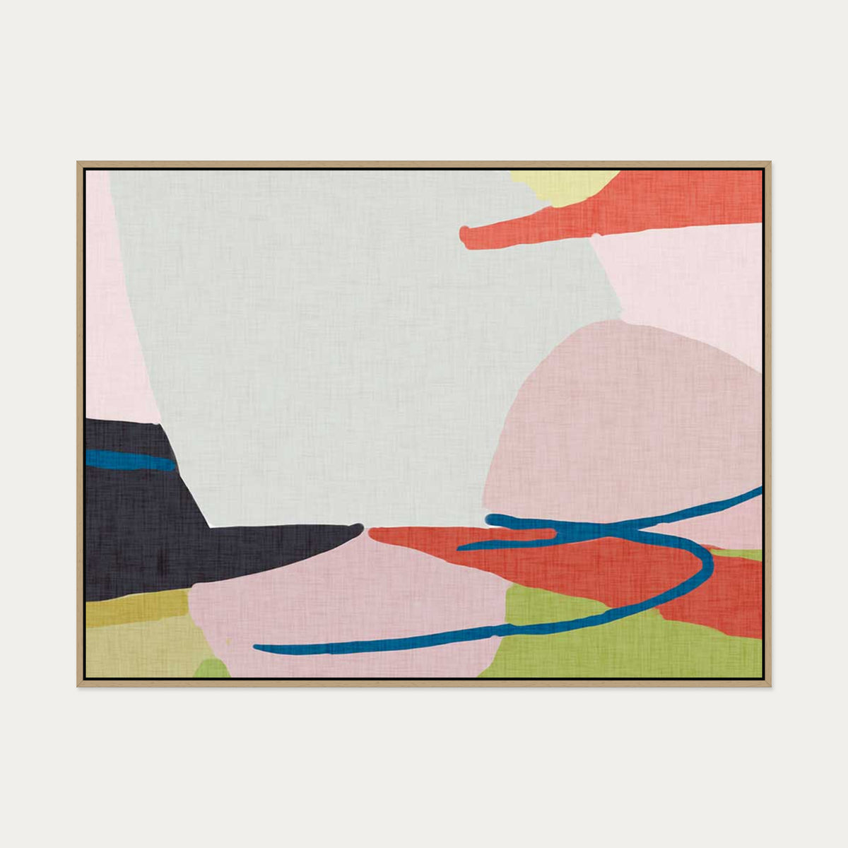 Abstract Jungle Canvas Art — 90 x 120 cm — Oak Frame