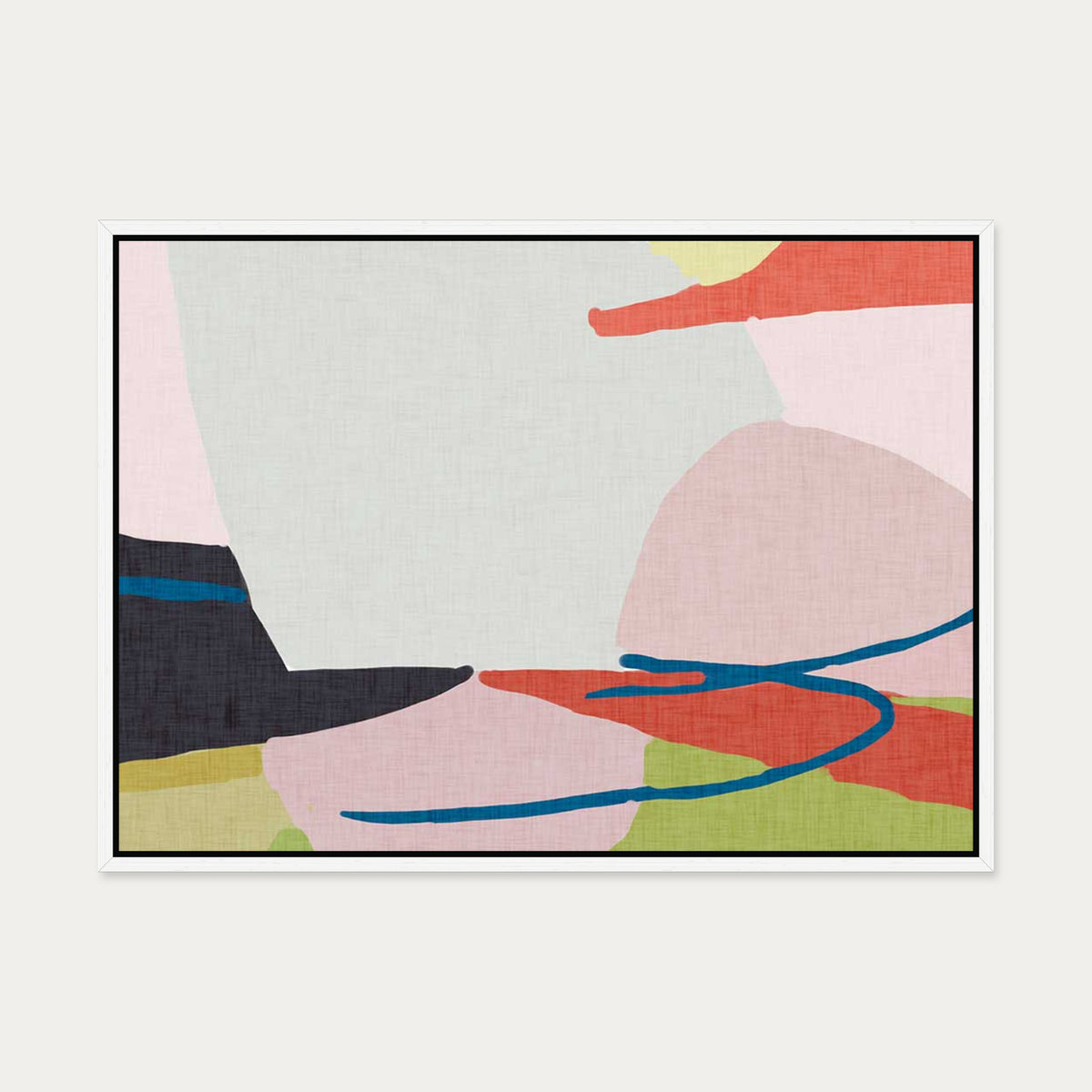 Abstract Jungle Canvas Art — 50 x 70 cm — White Frame