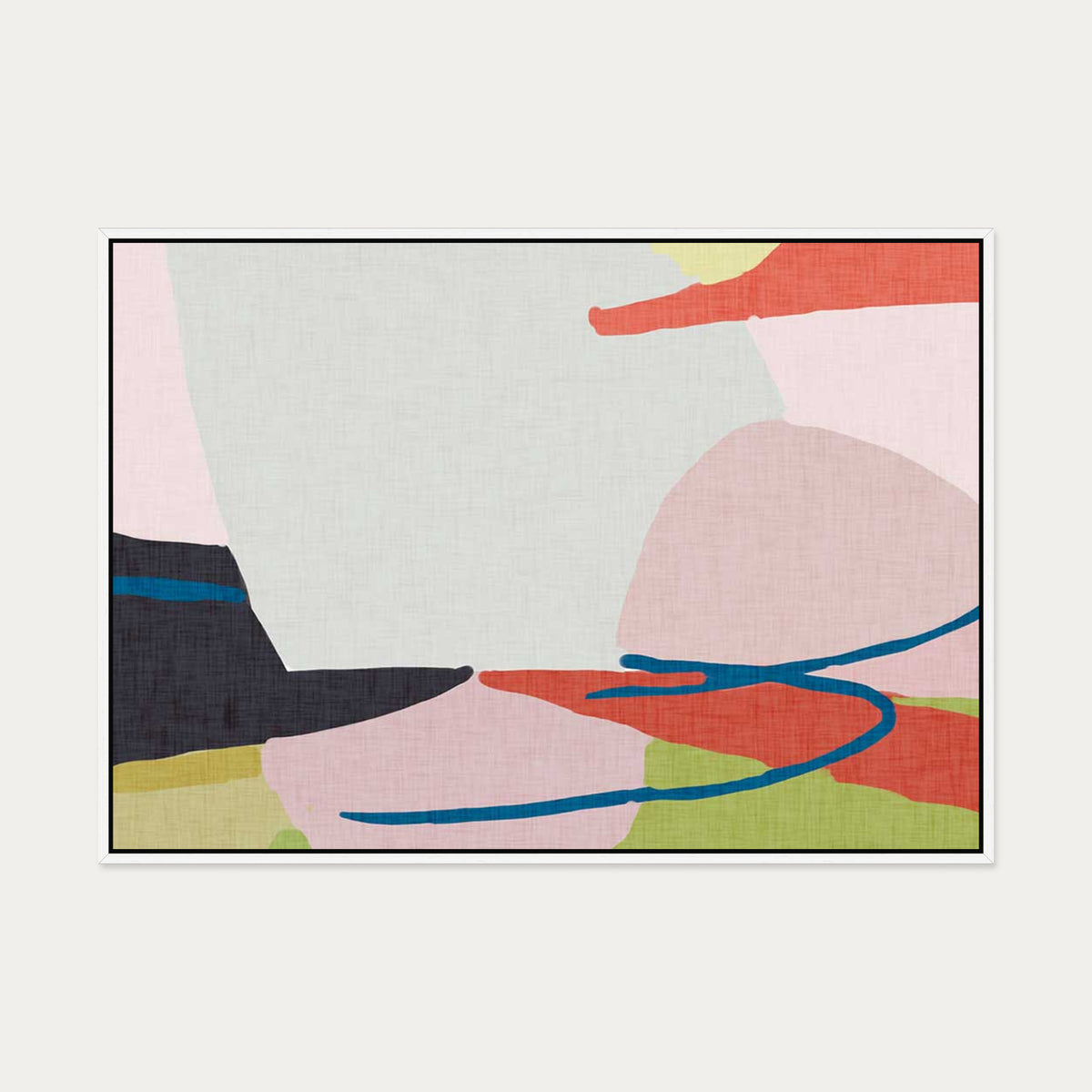 Abstract Jungle Canvas Art — 70 x 100 cm — White Frame