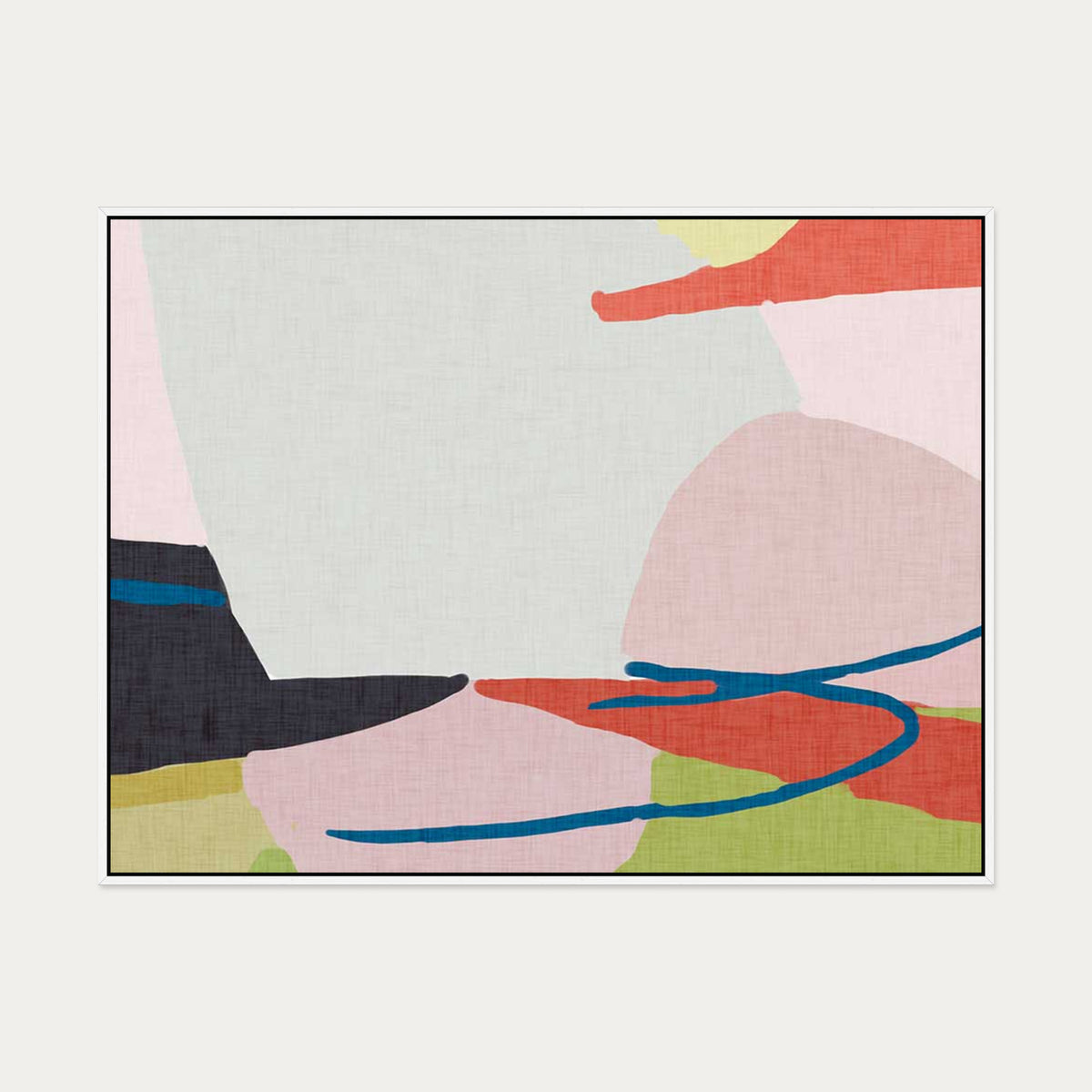Abstract Jungle Canvas Art — 90 x 120 cm — White Frame