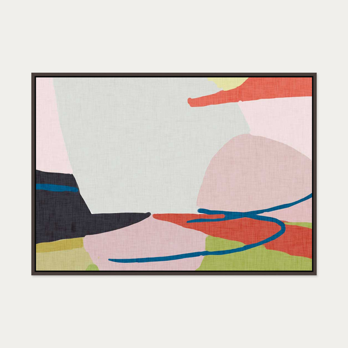 Abstract Jungle Canvas Art — 70 x 100 cm — Brown Frame