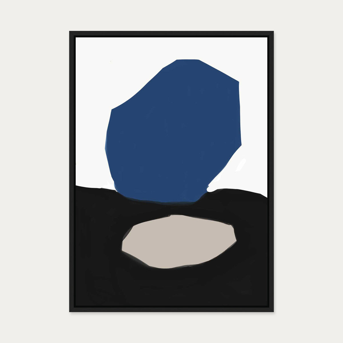 Navy & Black Design Canvas Art — 50 x 70 cm — Black Frame