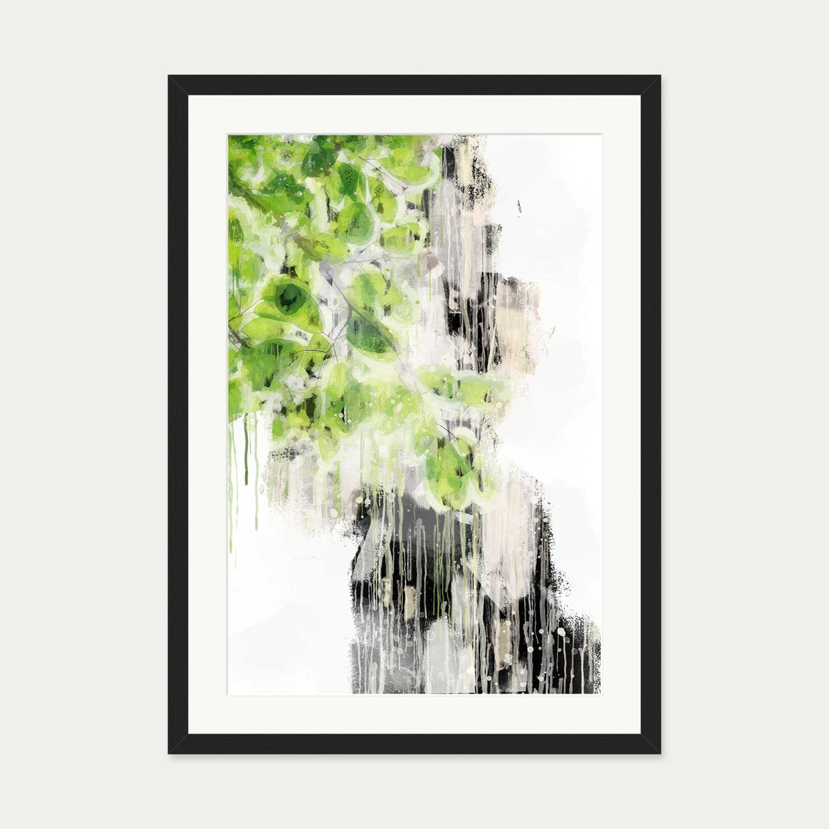 Japanese Botanical Stem Art Print — 50 x 70 cm — Black Frame