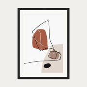 Burnt Orange Shapes Art Print — 50 x 70 cm — Black Frame