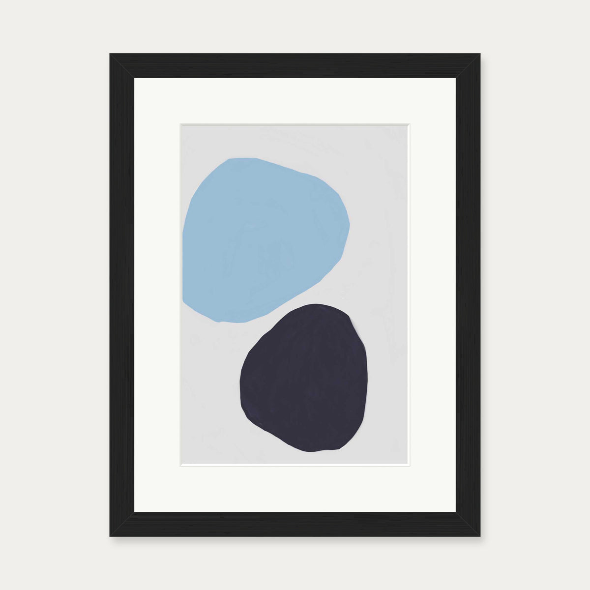 Abstract Stone Shapes Art Print — 30 x 40 cm — Black Frame
