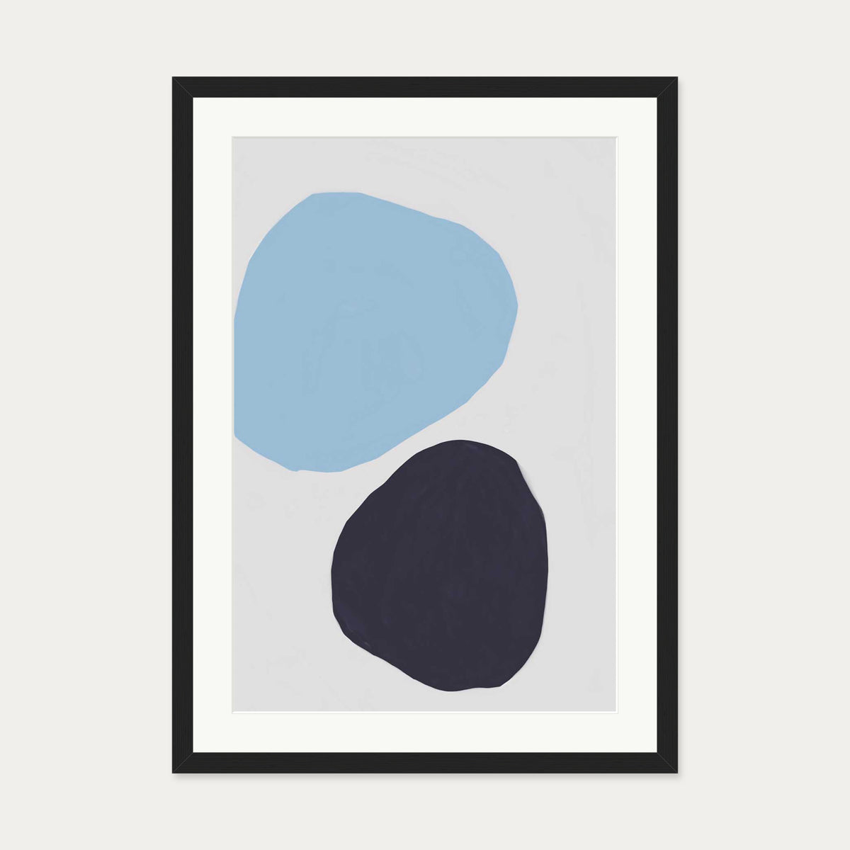 Abstract Stone Shapes Art Print — 50 x 70 cm — Black Frame