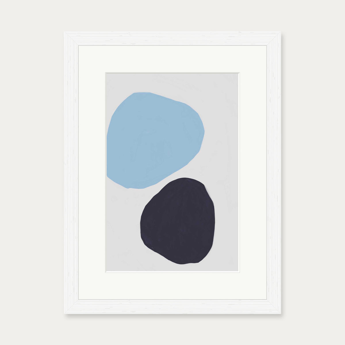 Abstract Stone Shapes Art Print — 30 x 40 cm — White Frame