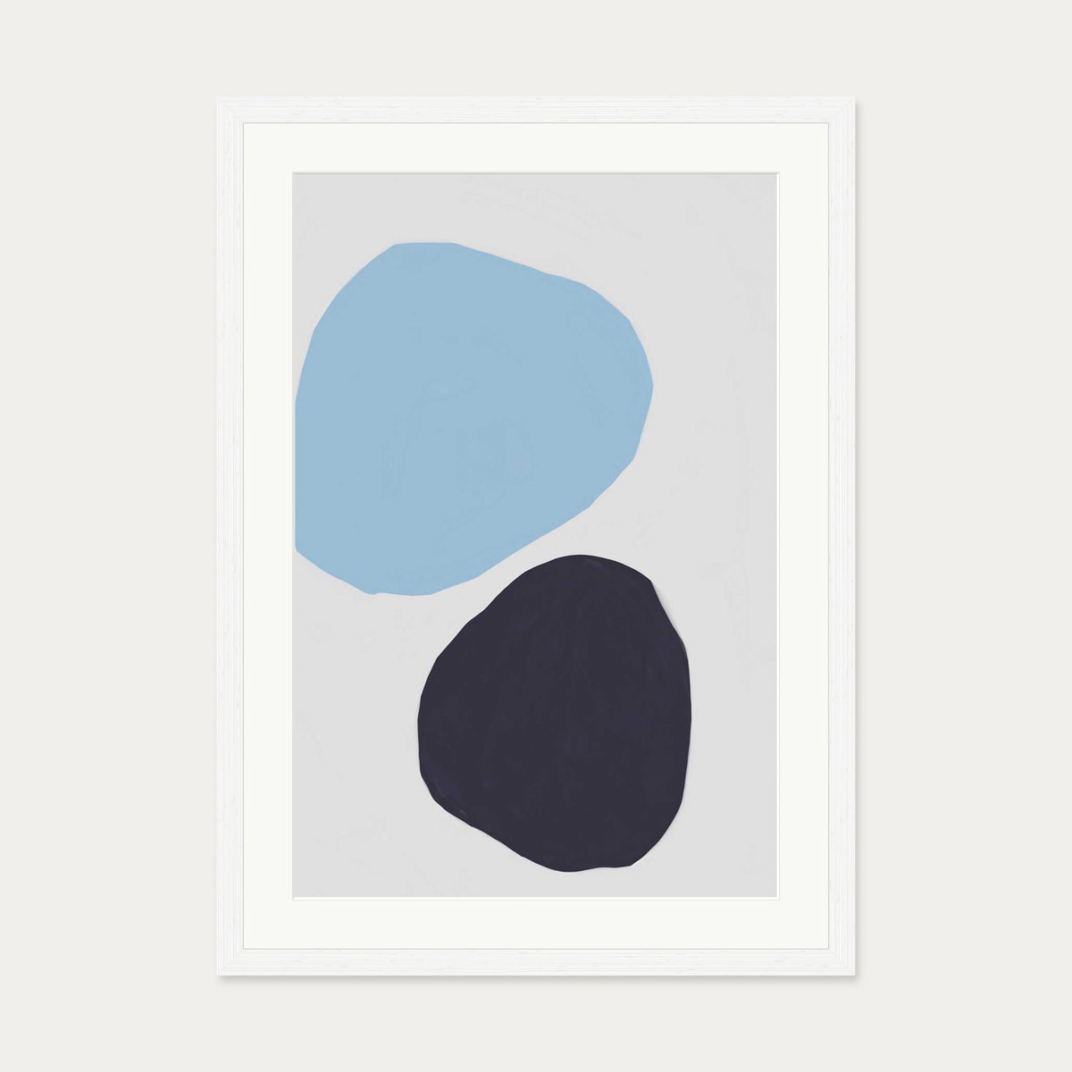 Abstract Stone Shapes Art Print — 50 x 70 cm — White Frame