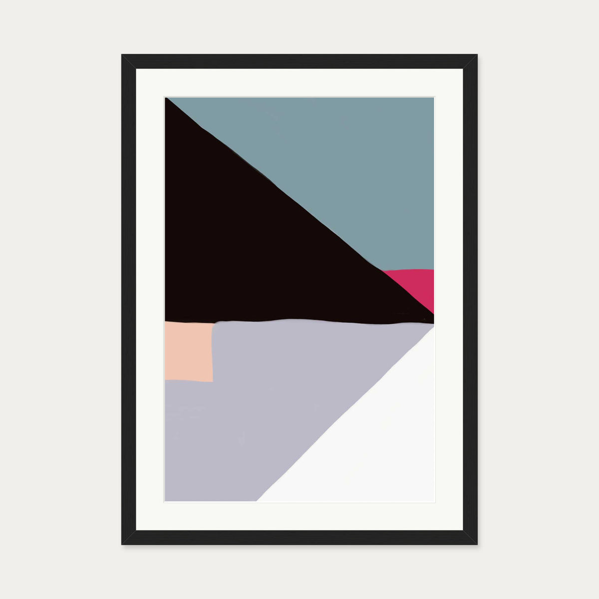 Geometric Triangle Shapes Art Print — 50 x 70 cm — Black Frame