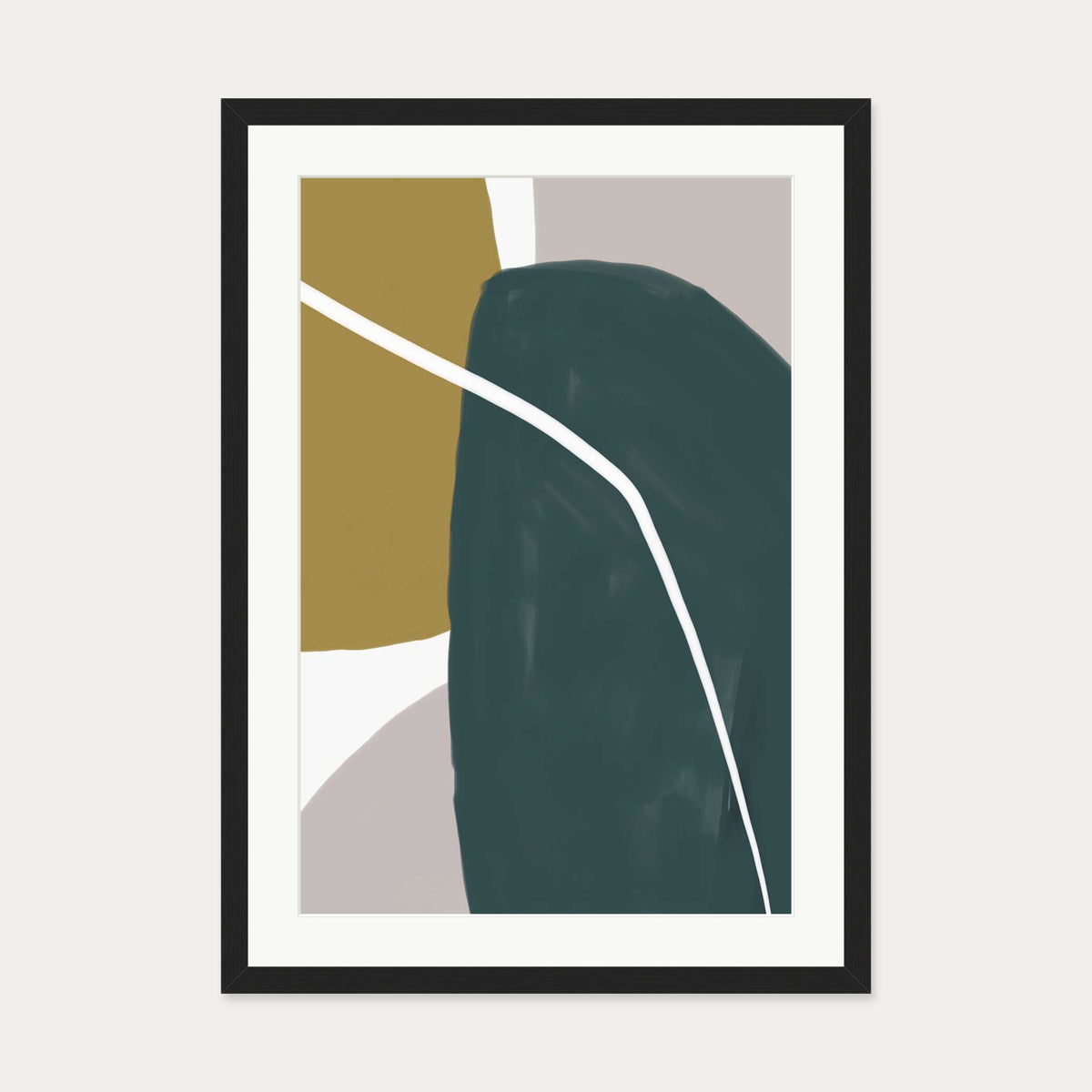 Organic Abstract Shapes Art Print — 50 x 70 cm — Black Frame