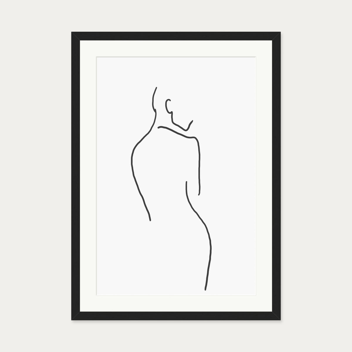 Figure Line Art Print — 50 x 70 cm — Black Frame