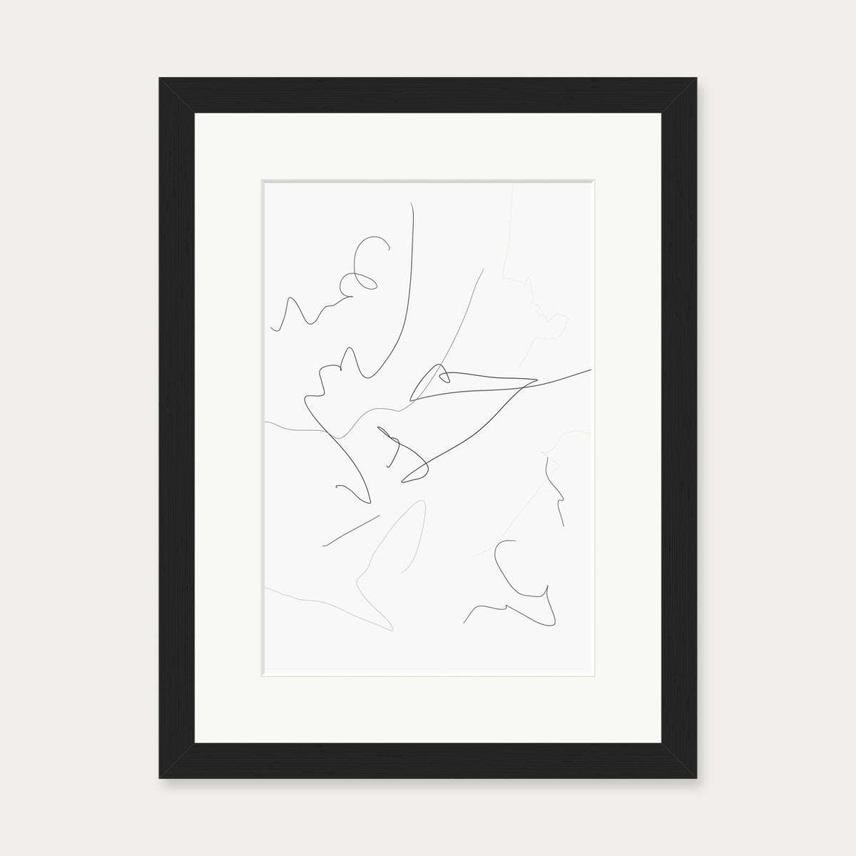 Abstract Line Art Print — 30 x 40 cm — Black Frame