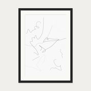 Abstract Line Art Print — 50 x 70 cm — Black Frame