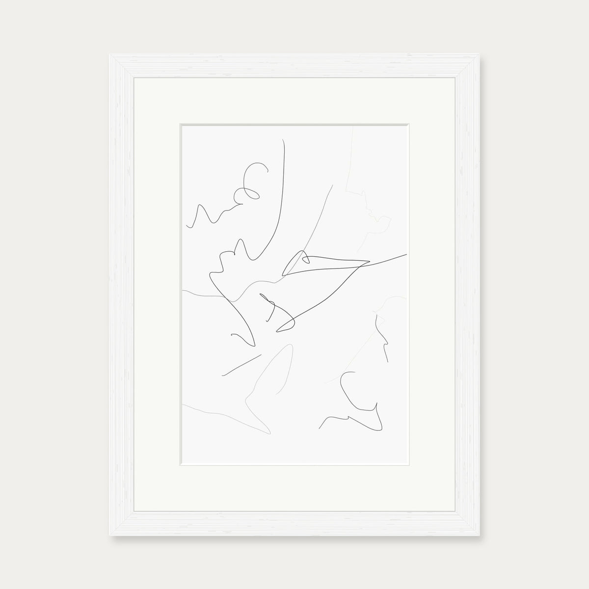 Abstract Line Art Print — 30 x 40 cm — White Frame