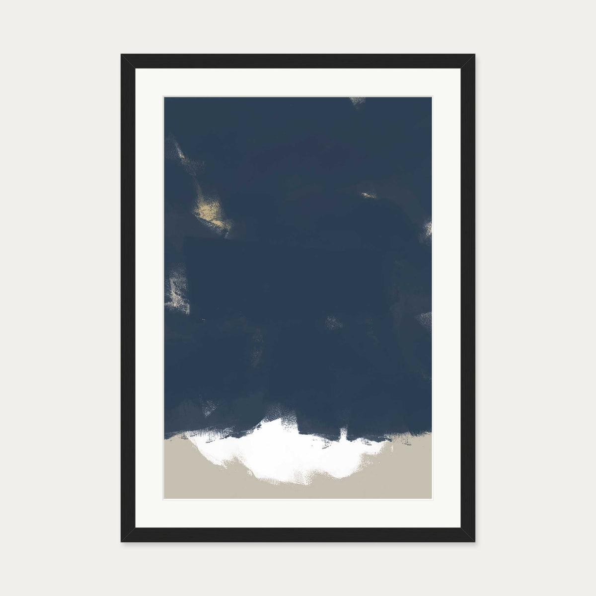 Brushed Navy Art Print — 50 x 70 cm — Black Frame