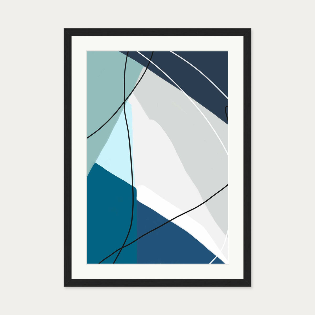 Geometry And Lines Art Print — 50 x 70 cm — Black Frame