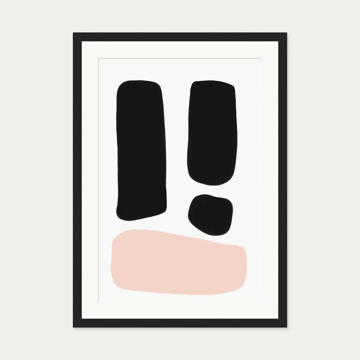 Mono Blush Tones Art Print — 50 x 70 cm — Black Frame