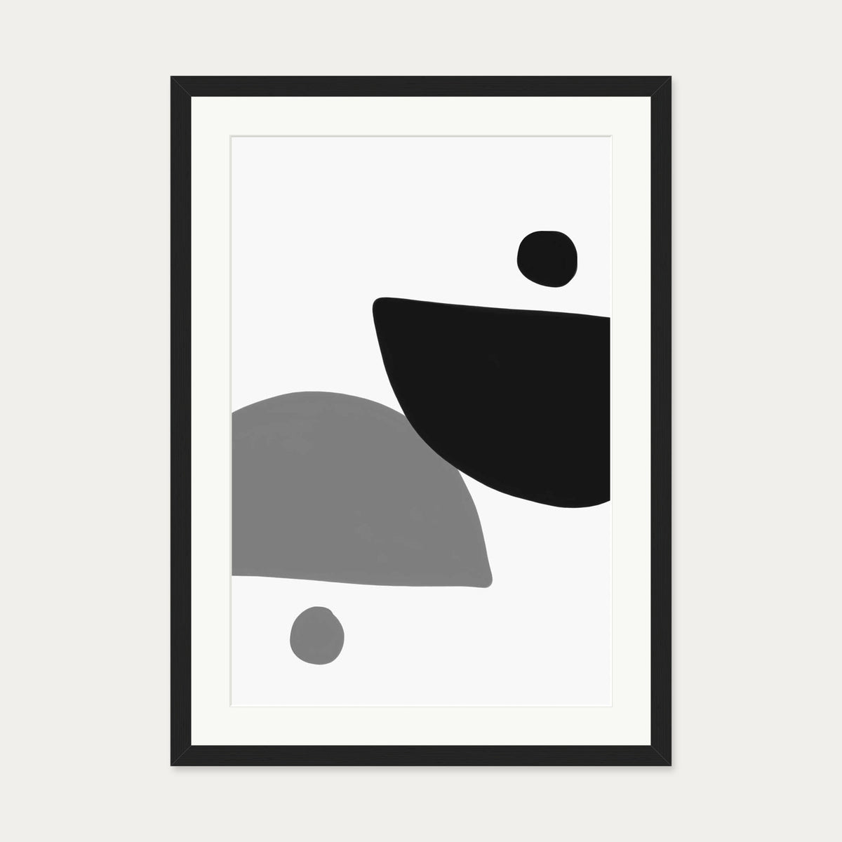 Mono Art Deco Print — 50 x 70 cm — Black Frame