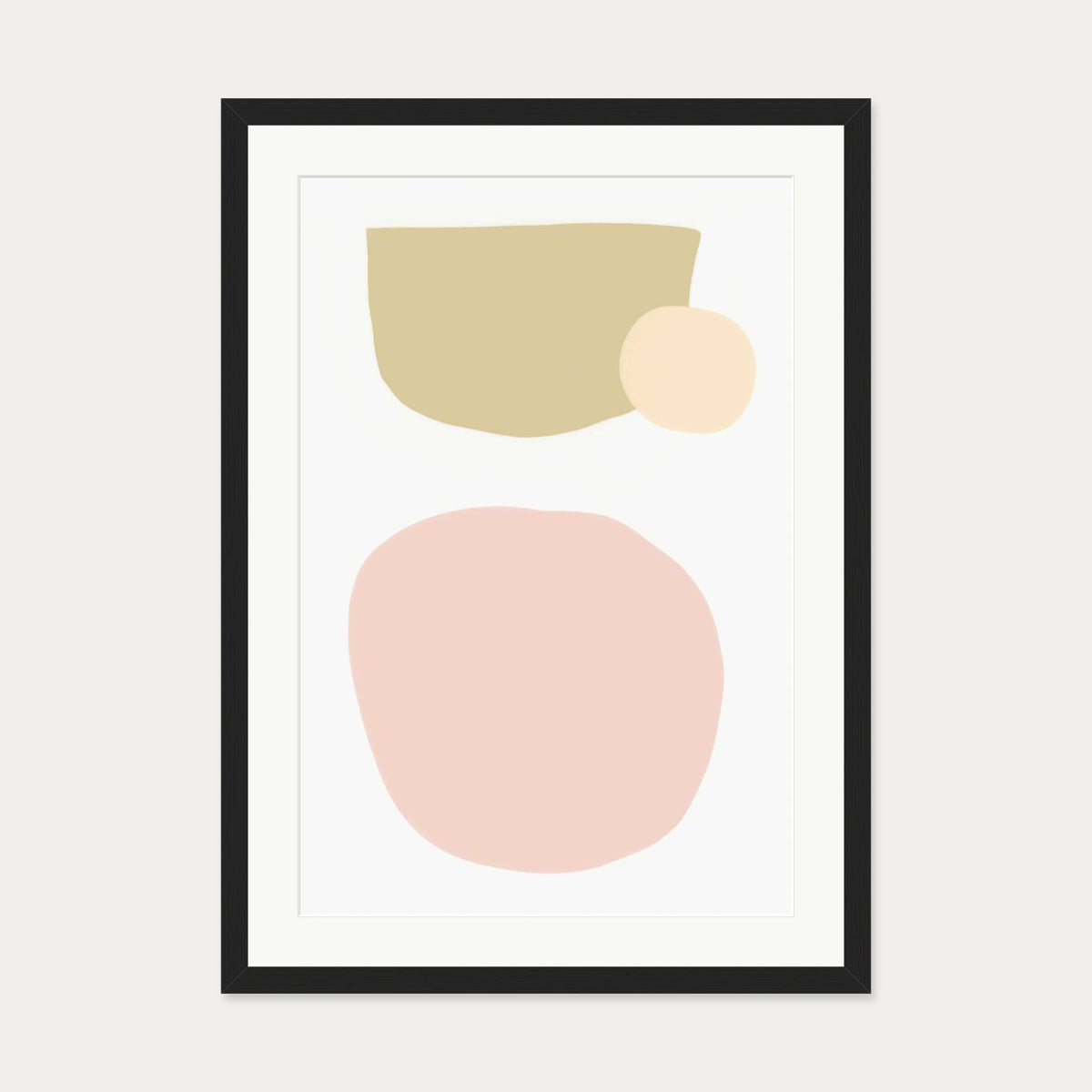 Blush Pastel Shapes Art Print — 50 x 70 cm — Black Frame