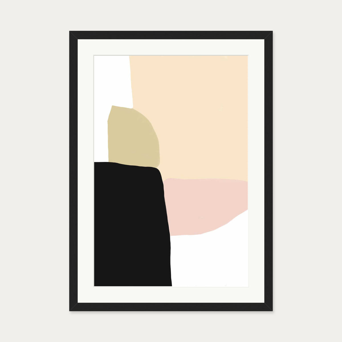 Organic Pastel Stack Art Print — 50 x 70 cm — Black Frame