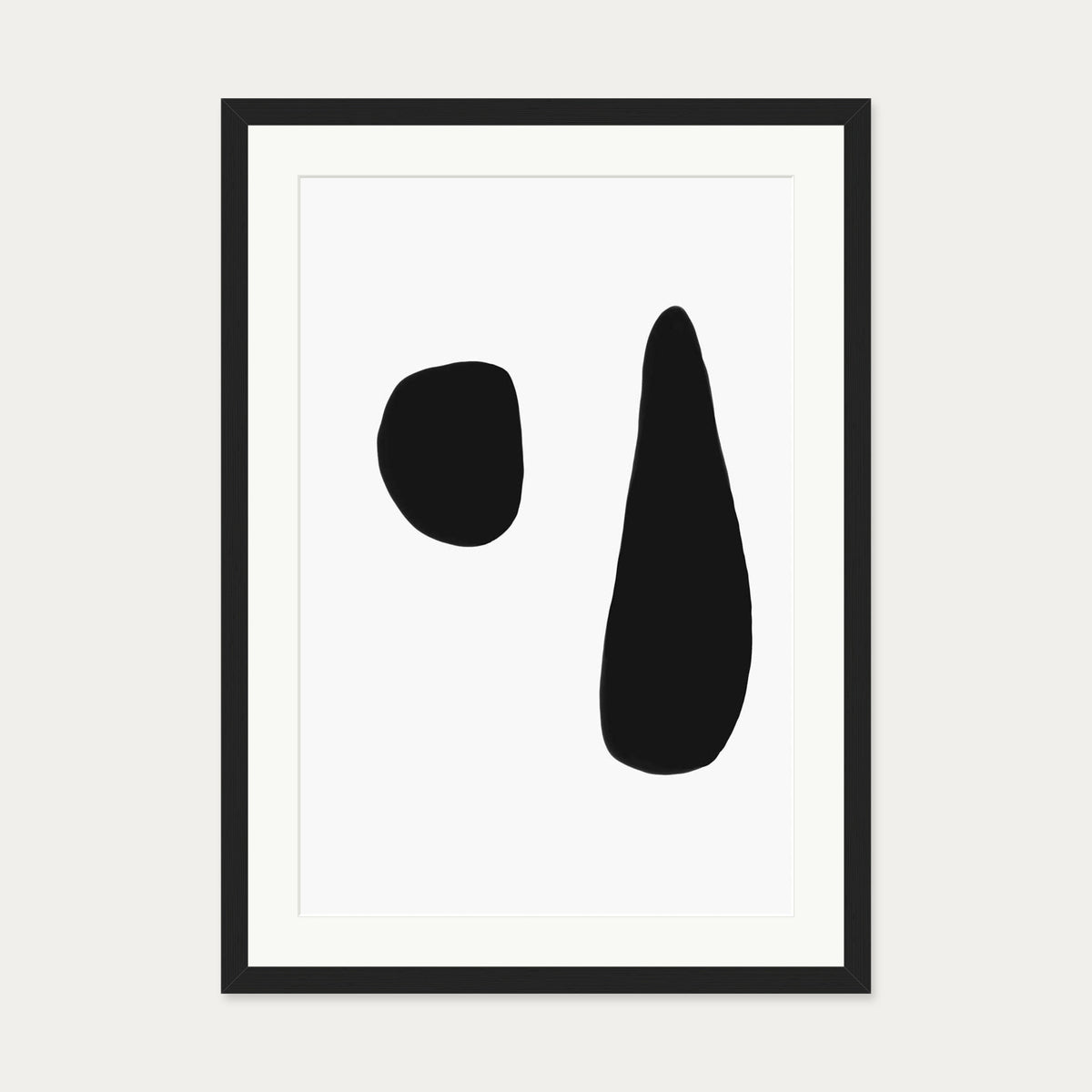 Black & White Composition Art Print — 50 x 70 cm — Black Frame