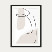 Contemporary Face Line Art Print — 50 x 70 cm — Black Frame