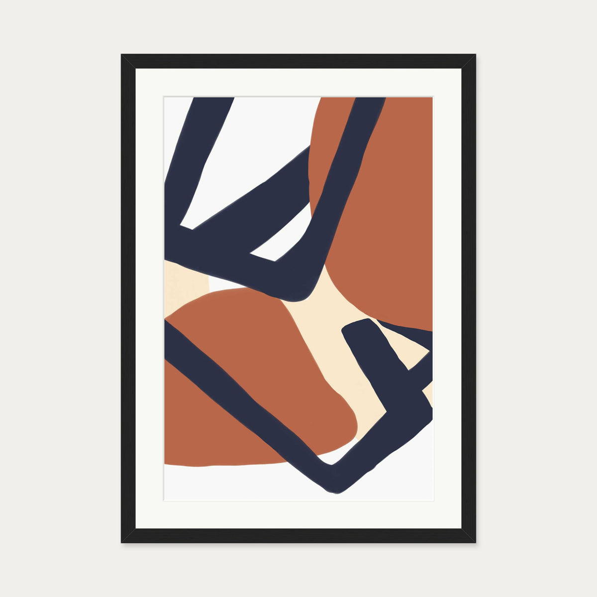 Modern Mid Century Art Print — 50 x 70 cm — Black Frame