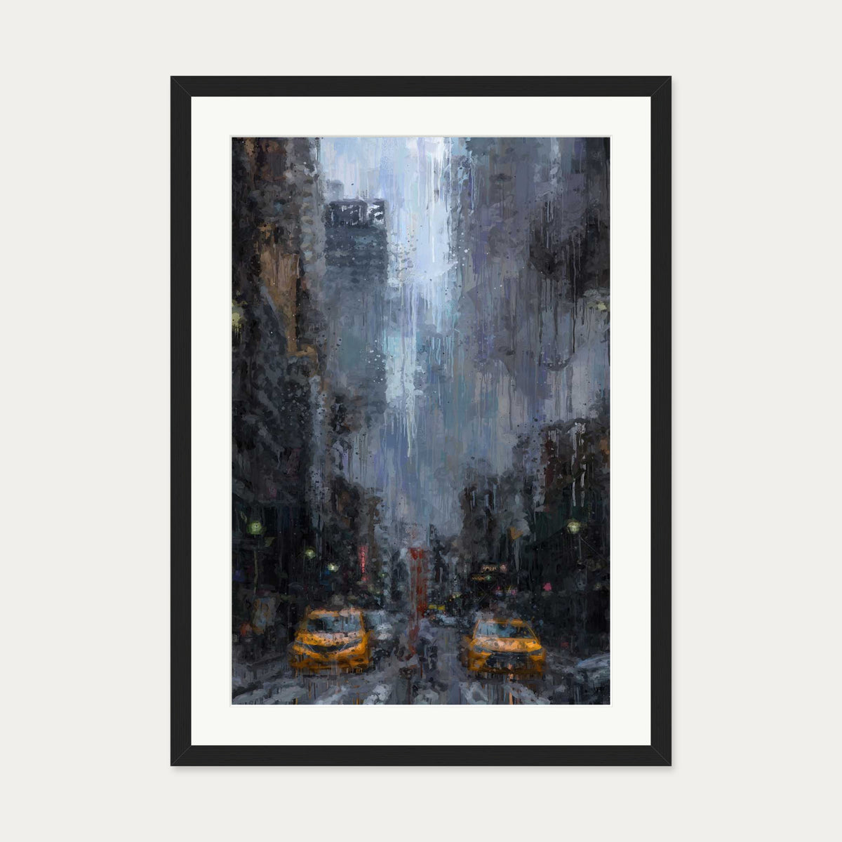 New York City Impressionist Art Print — 50 x 70 cm — Black Frame