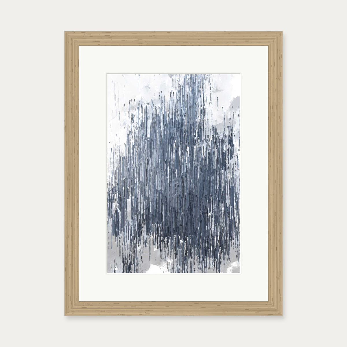 Grey Abstract Stripes Art Print — 30 x 40 cm — Oak Frame