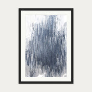 Grey Abstract Stripes Art Print — 50 x 70 cm — Black Frame