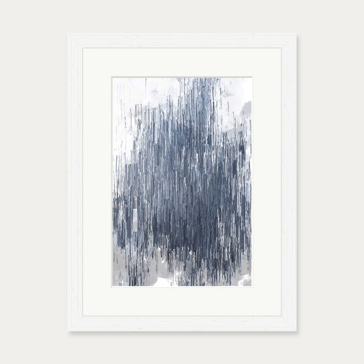 Grey Abstract Stripes Art Print — 30 x 40 cm — White Frame