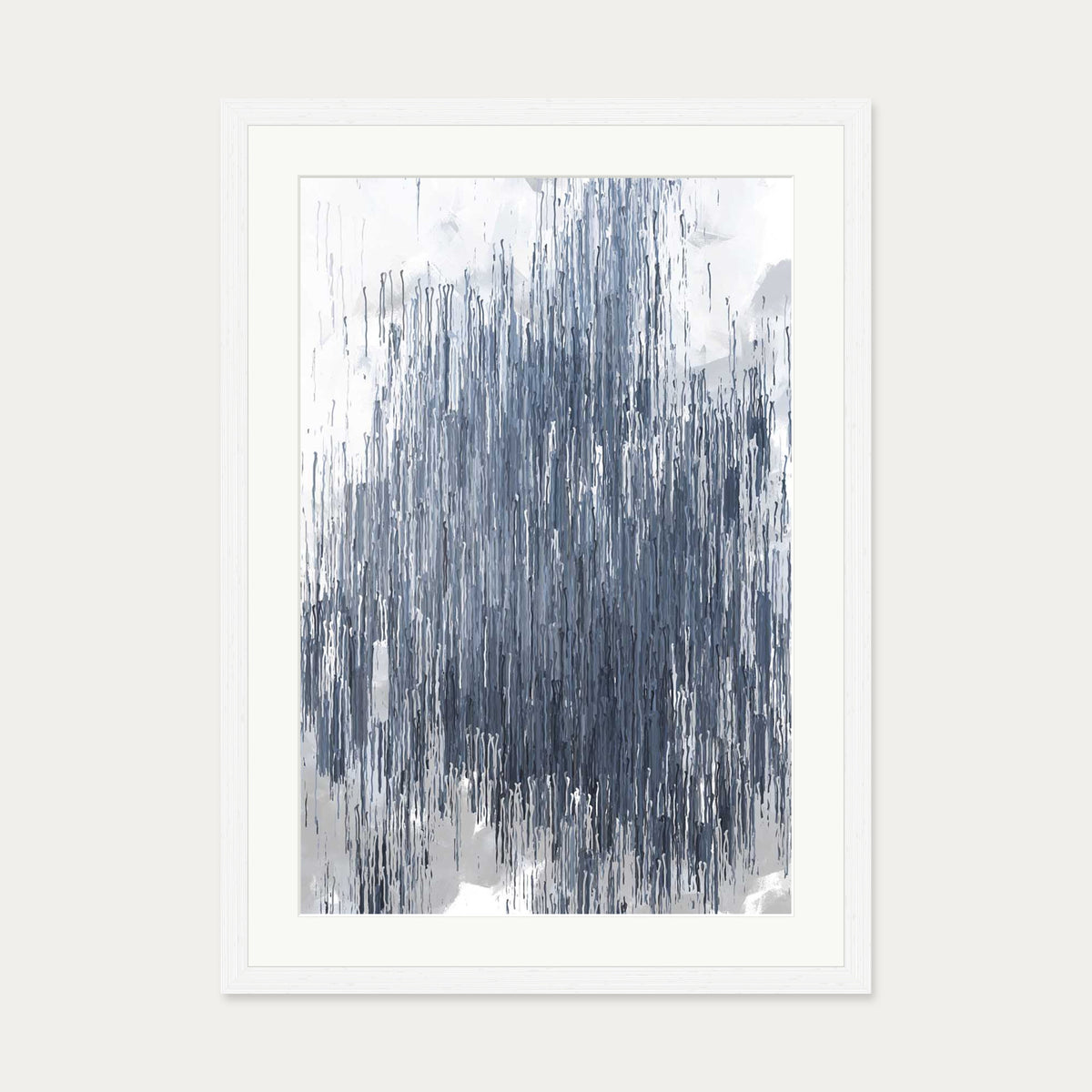 Grey Abstract Stripes Art Print — 50 x 70 cm — White Frame