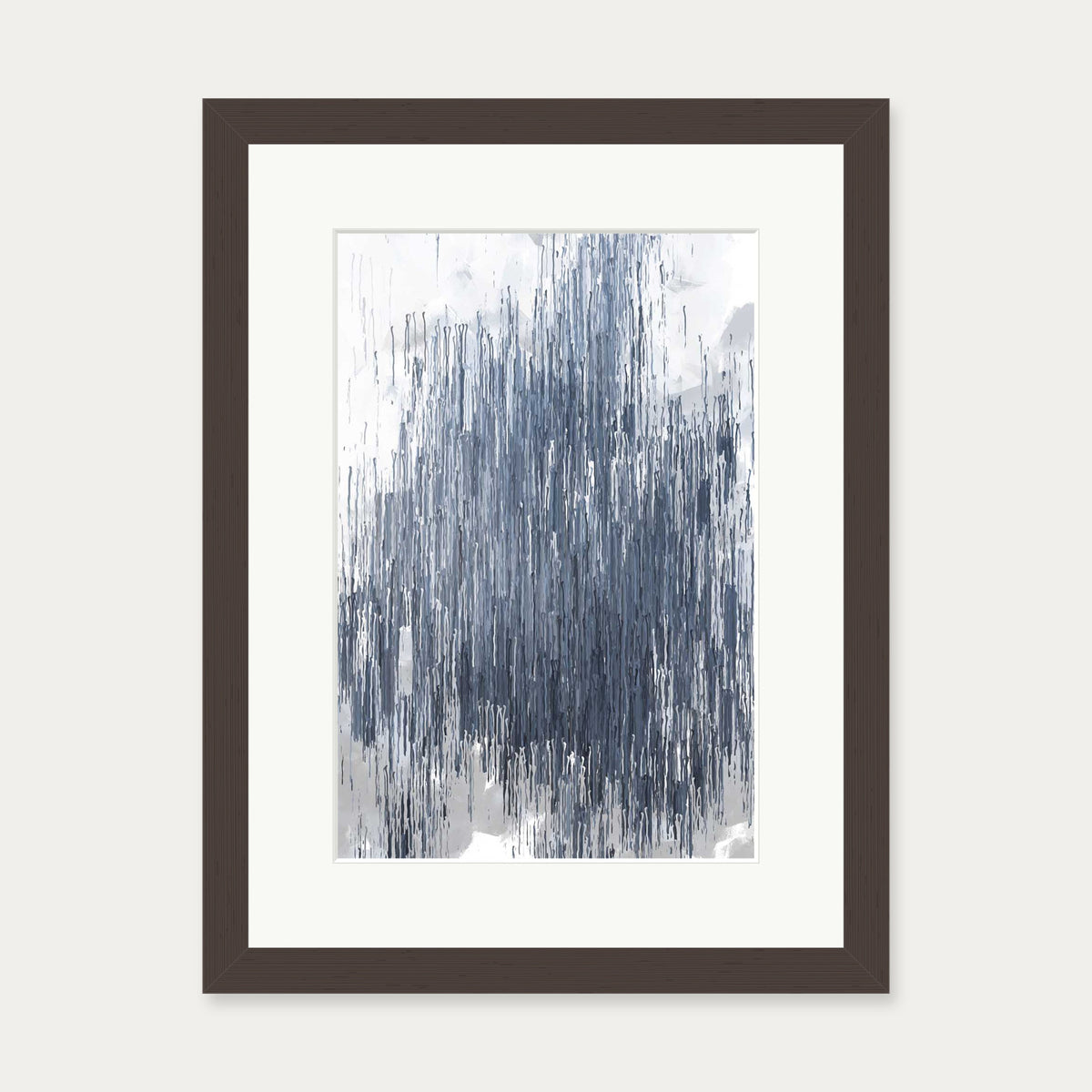 Grey Abstract Stripes Art Print — 30 x 40 cm — Brown Frame