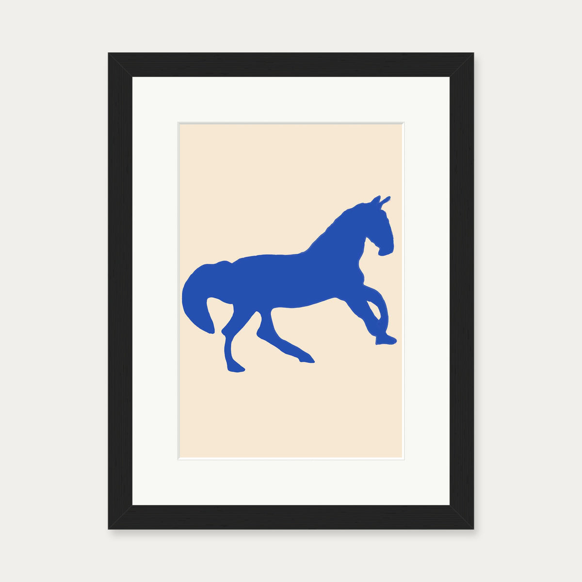 Matisse Blue Horse Art Print — 30 x 40 cm — Black Frame