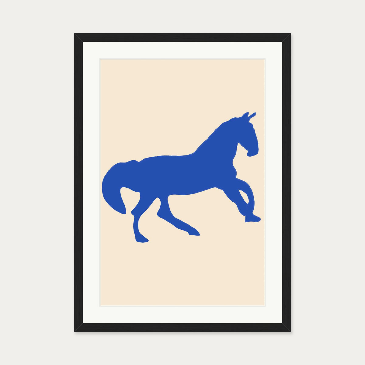Matisse Blue Horse Art Print — 50 x 70 cm — Black Frame