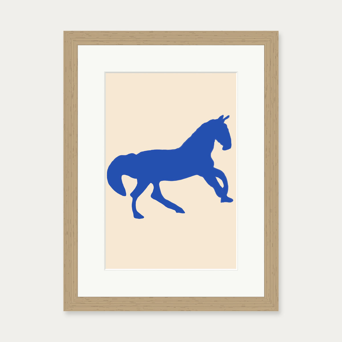 Matisse Blue Horse Art Print — 30 x 40 cm — Oak Frame