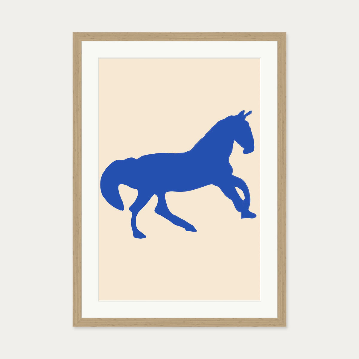 Matisse Blue Horse Art Print — 50 x 70 cm — Oak Frame