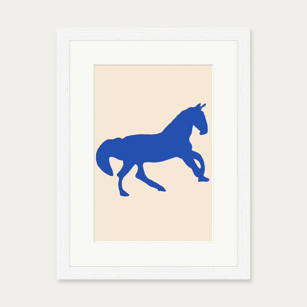 Matisse Blue Horse Art Print — 30 x 40 cm — White Frame