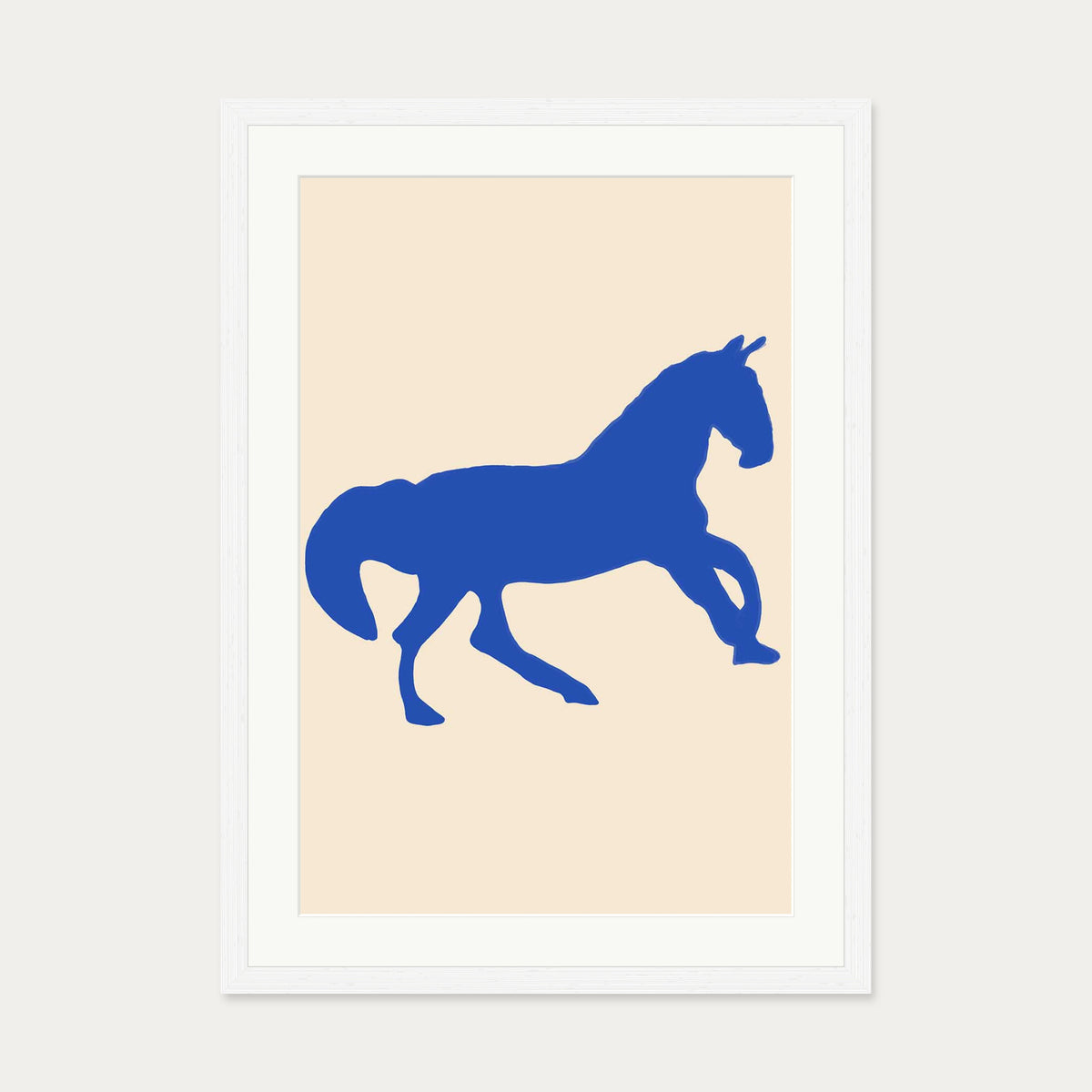 Matisse Blue Horse Art Print — 50 x 70 cm — White Frame