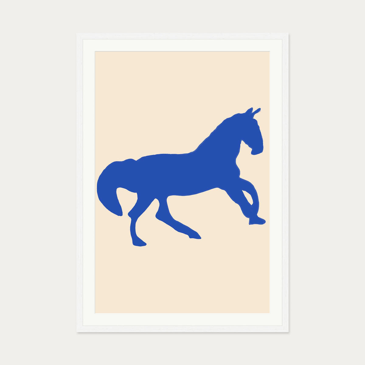 Matisse Blue Horse Art Print — 70 x 100 cm — White Frame