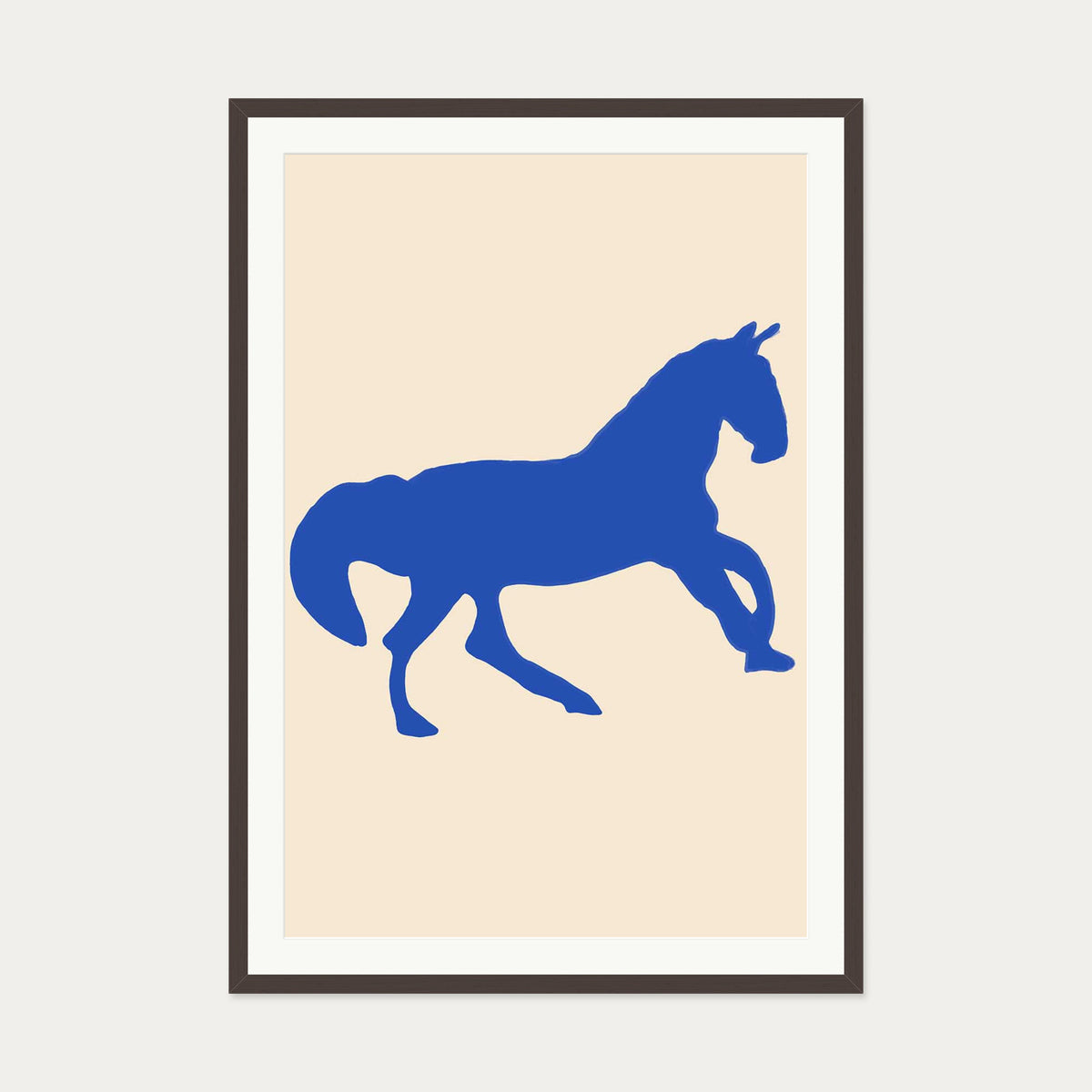 Matisse Blue Horse Art Print — 70 x 100 cm — Brown Frame