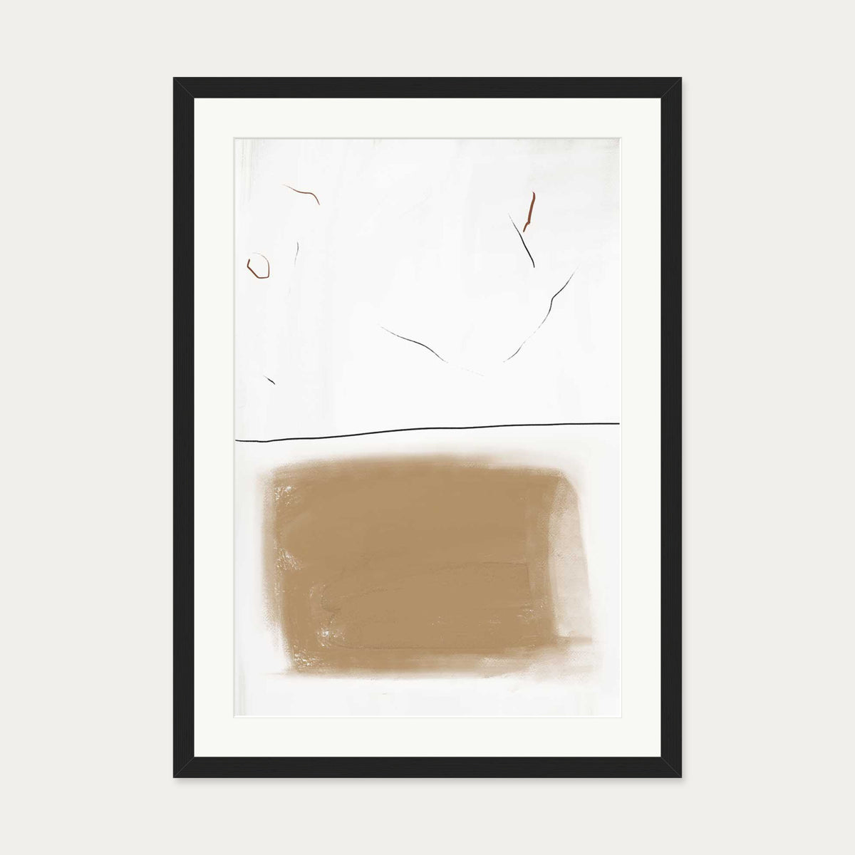 Rustic Lines Art Print — 50 x 70 cm — Black Frame